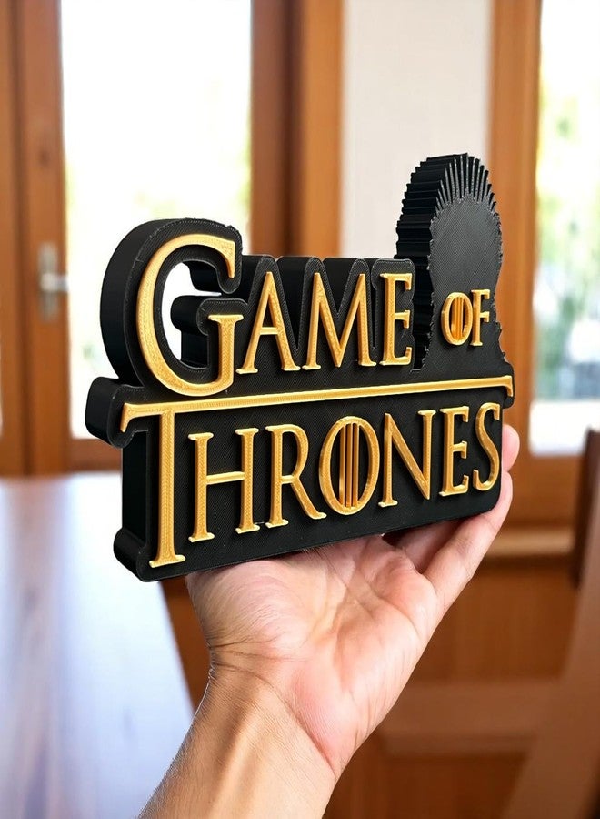 HOBIGO 3D Game of Thrones Logo Table Top Decor | Fantasy Series Aesthetic Showpiece | Medieval Theme Desk & Shelf Display for GoT Fans & Collectors - Image 3